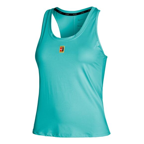 Nike Dri Fit Women´s Court Heritage Tennis Green Racerback Tank Top Size S - Picture 2 of 9
